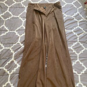 Brown corduroy wide leg pants